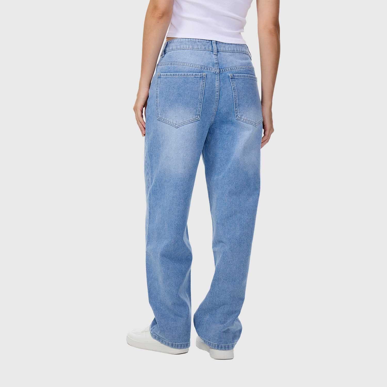 Jeans Mujer Baggy Ballon Azul Oscuro Fashion's Park-2