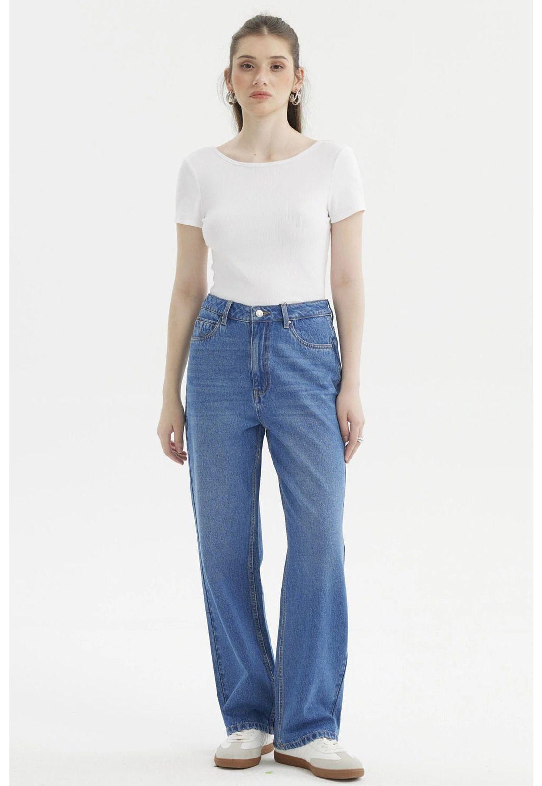 Jeans Mujer Cami Calce Recto Azul - lV-3