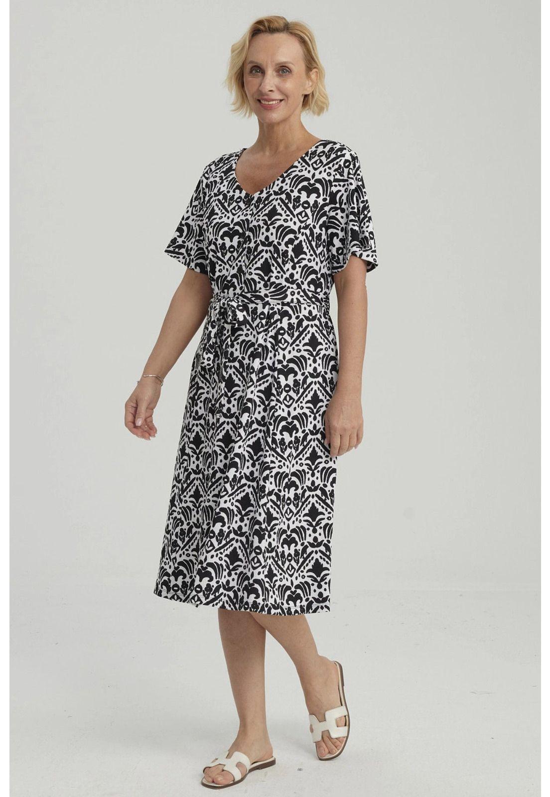 Vestido Mujer Full Estampado Negro-0