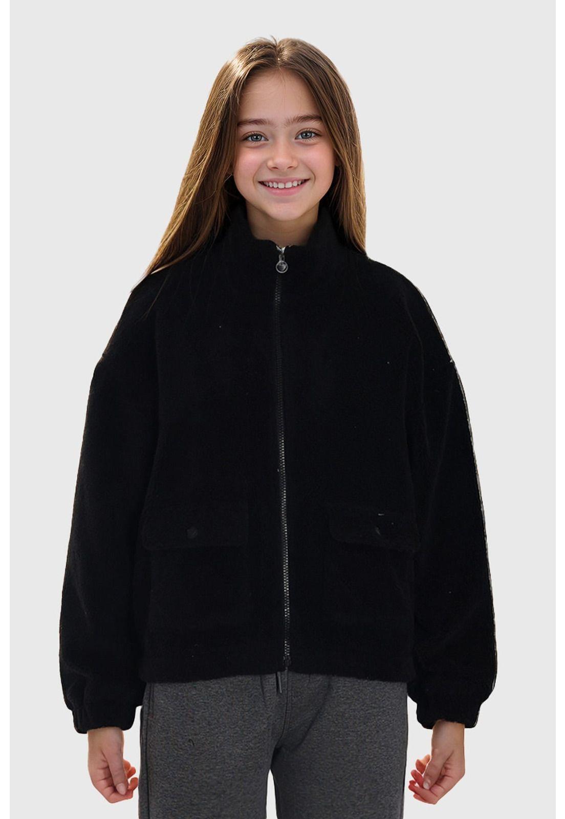 Polar Niña Chiporro Bolsillo Negro-0