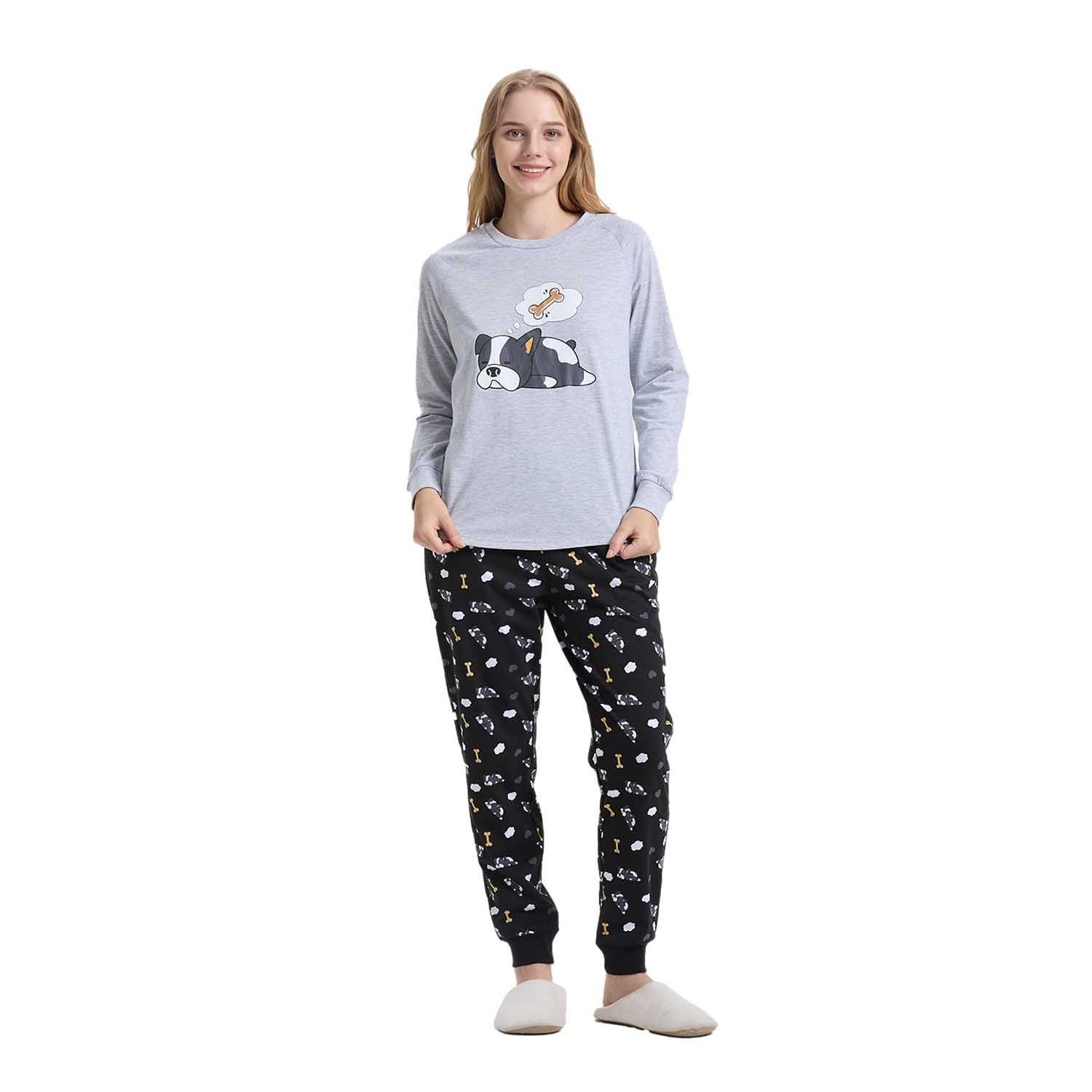 Pijama Mujer Juvenil Gris Melange Fashion's Park-0