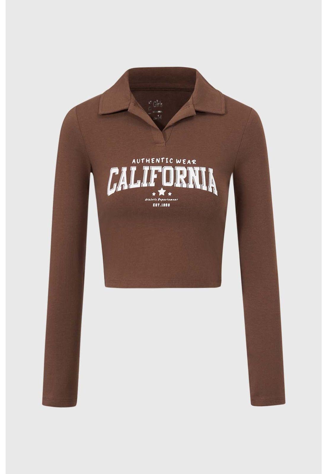 Polera Niña Print Café - ll-0