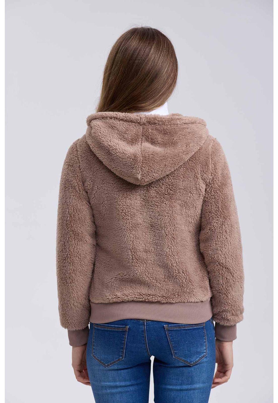 Polar Mujer Pompón Café-2