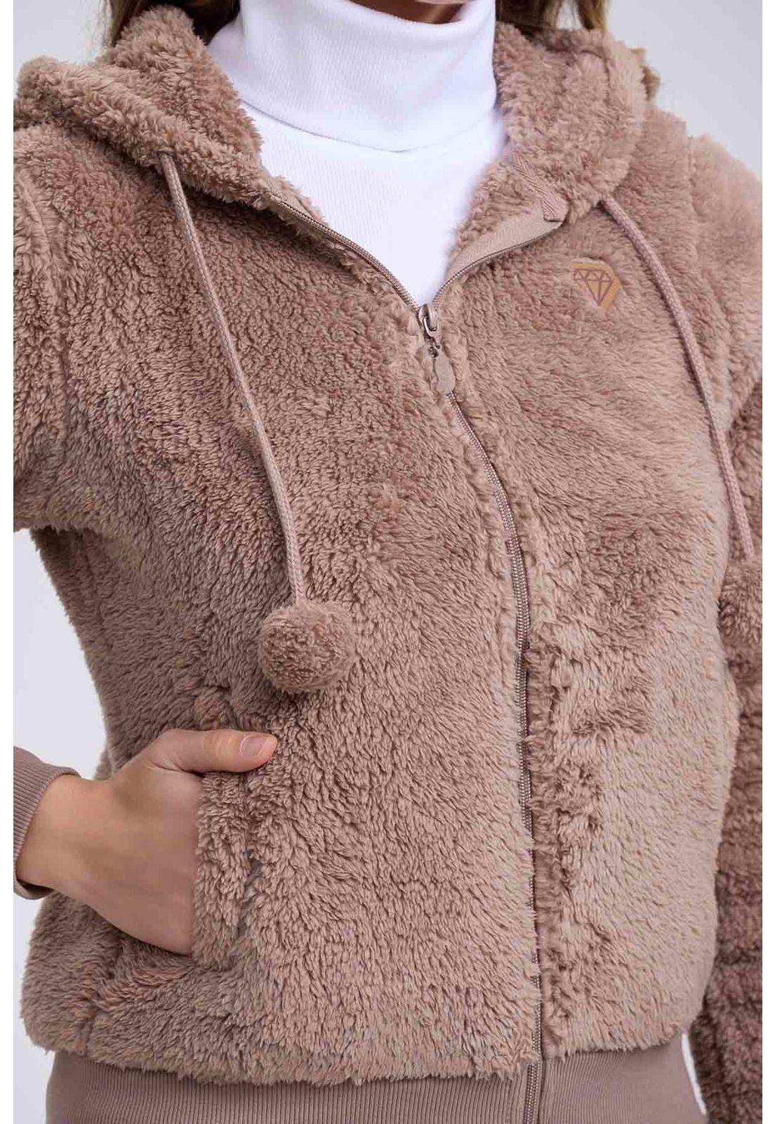 Polar Mujer Pompón Café-3