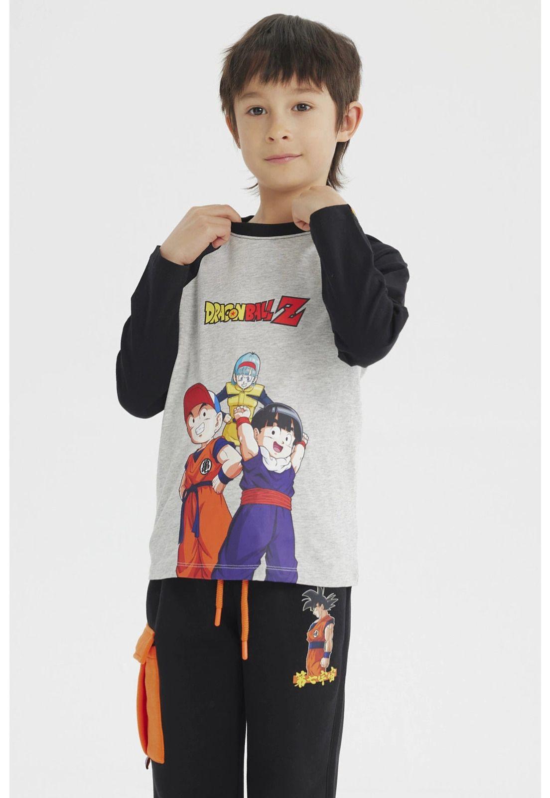 Polera Niño Dragon Ball Z Gris Melange-0