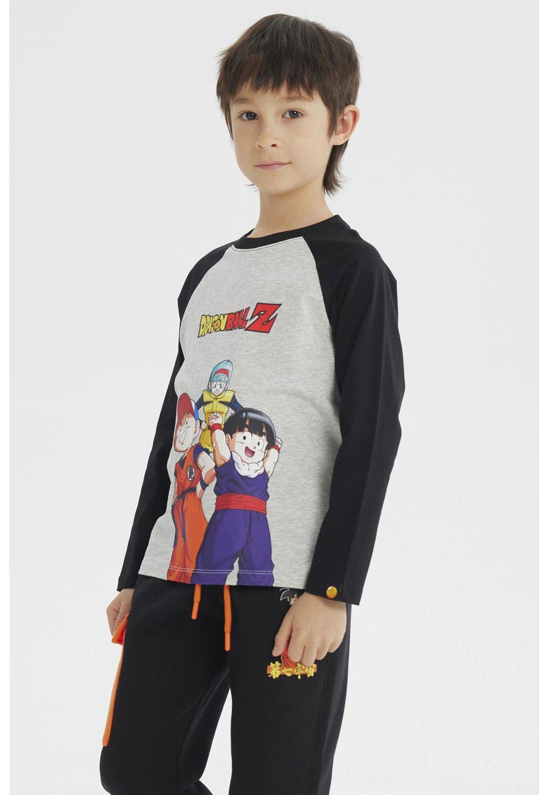 Polera Niño Dragon Ball Z Gris Melange-1
