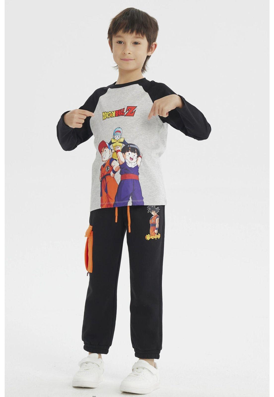 Polera Niño Dragon Ball Z Gris Melange-3