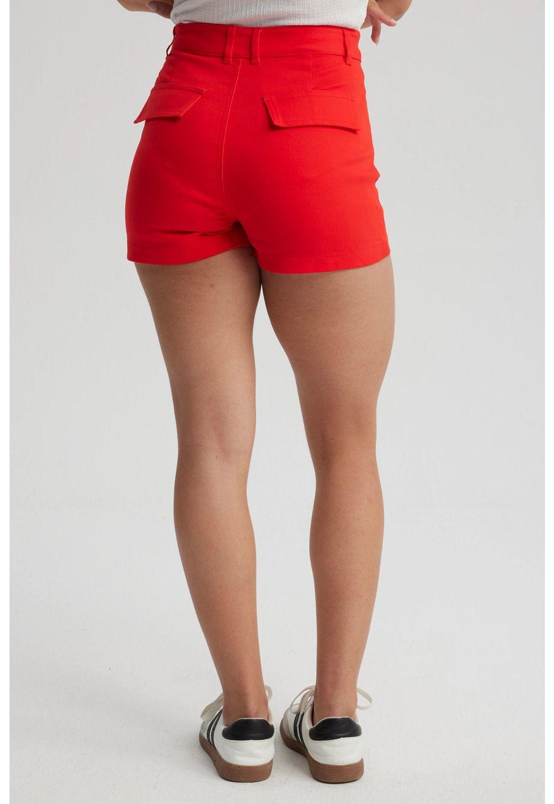 Short Mujer Gabardina Color Rojo-2