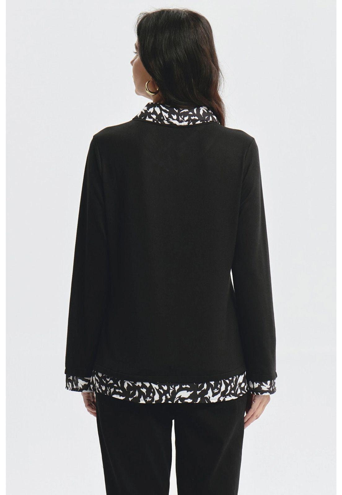 Polera Mujer Aplicación Pañuelo Negro-2