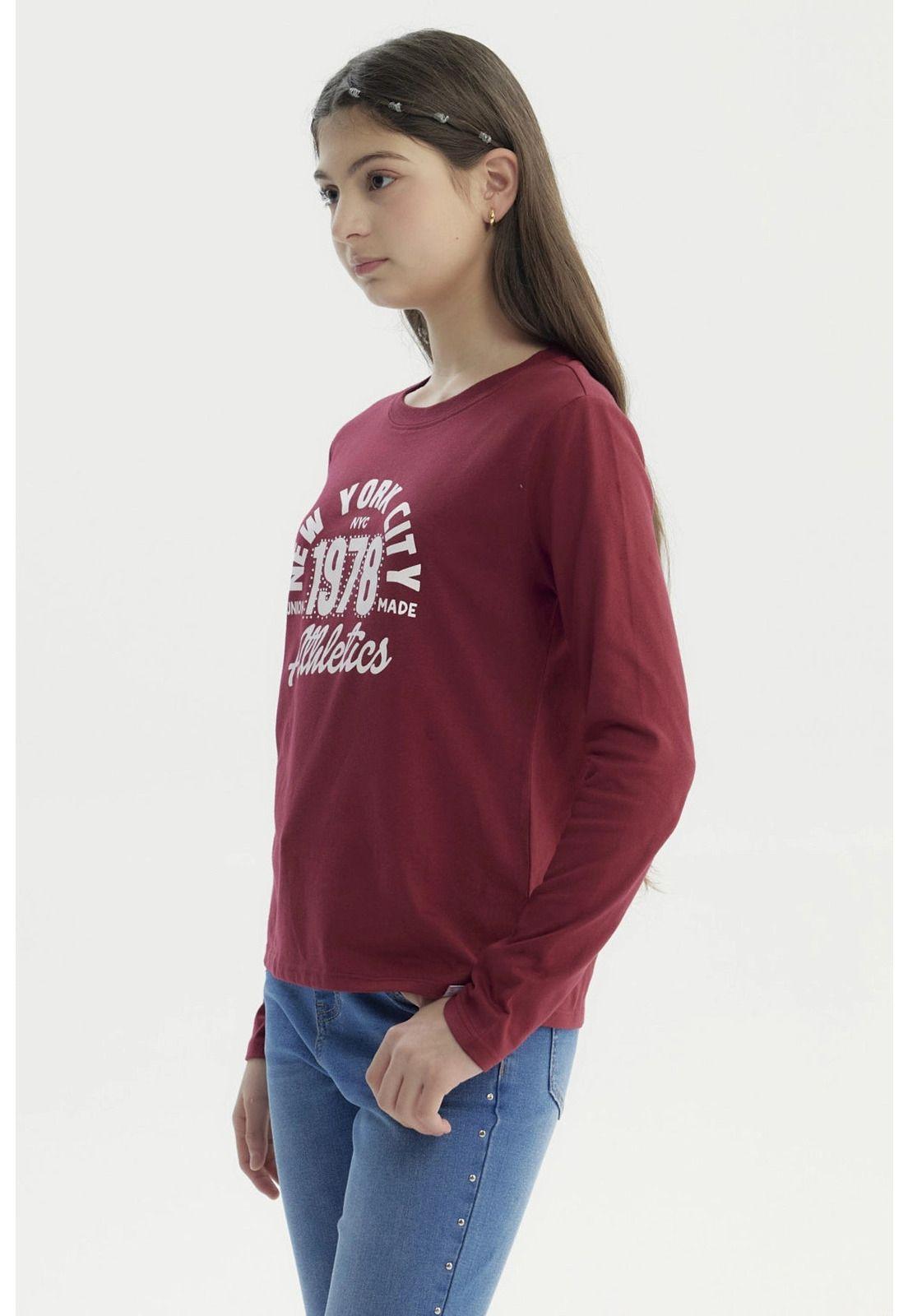 Polera Niña Básica Teen Burdeo - ll-1