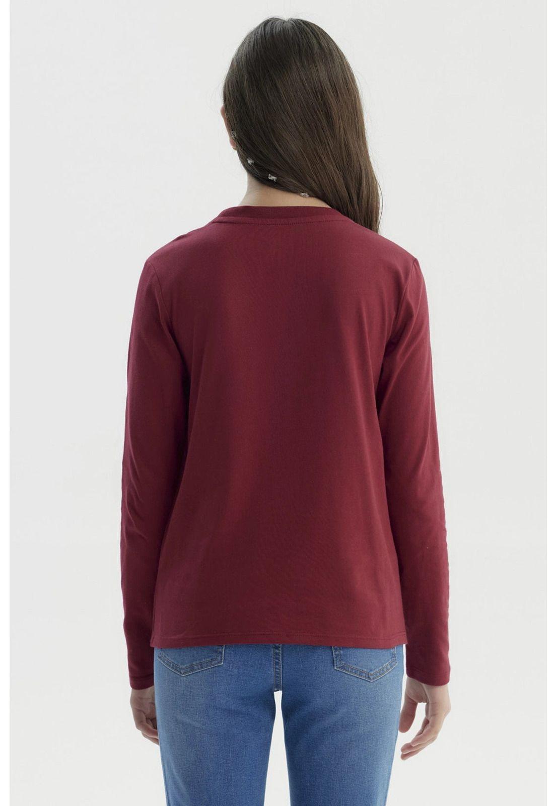 Polera Niña Básica Teen Burdeo - ll-2