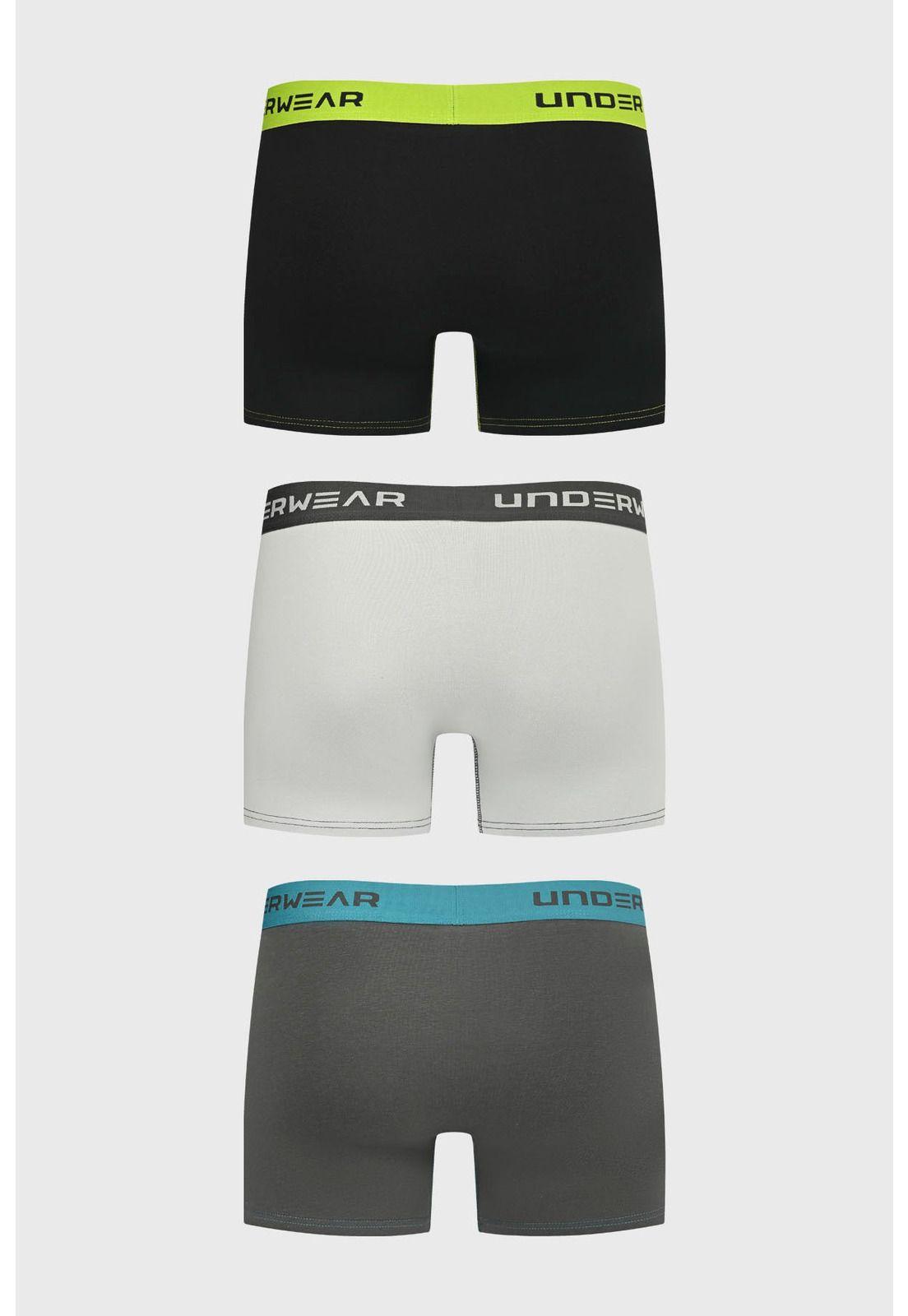 Bóxer Hombre Tripack Corto Gris-1
