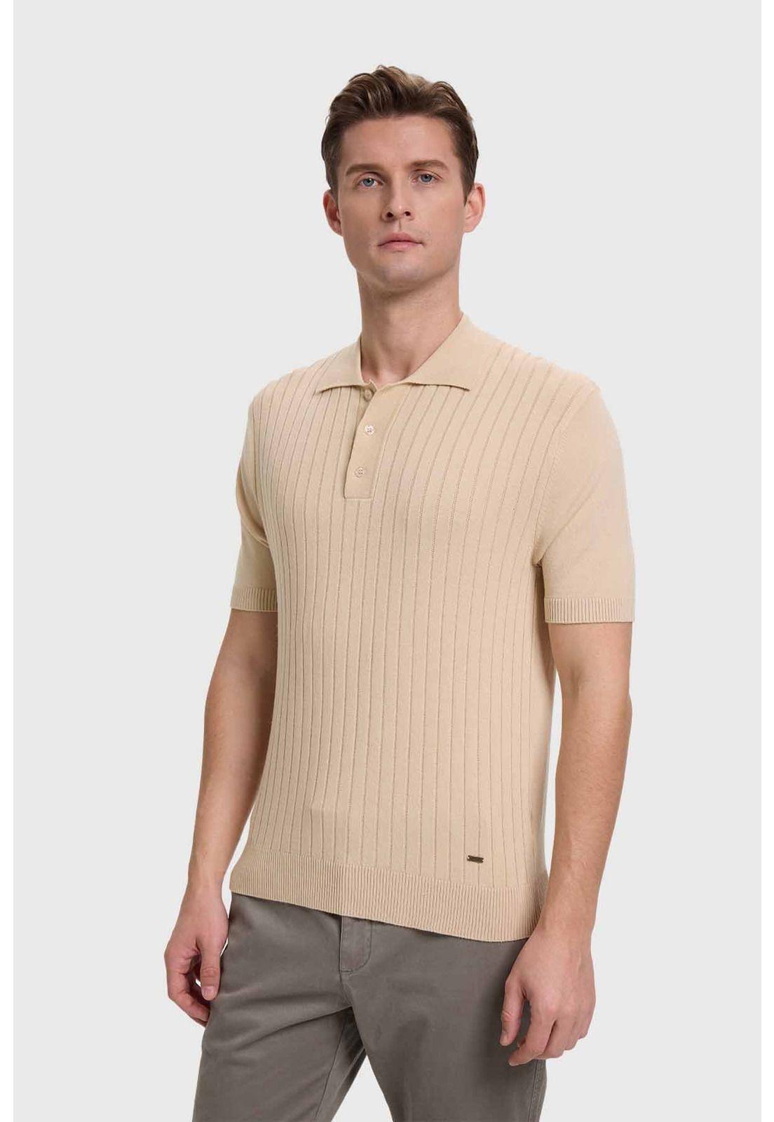 Polera Hombre Textura Línea Beige-1