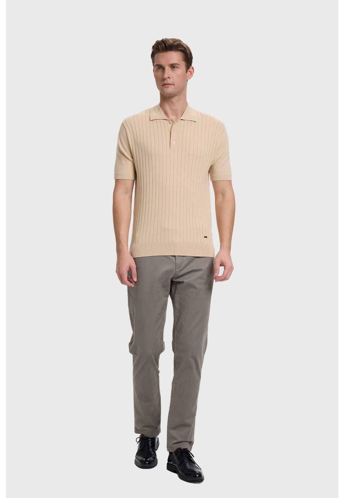 Polera Hombre Textura Línea Beige-3