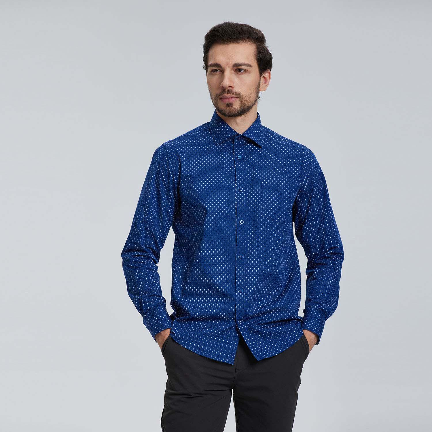 Camisa Premium Azul Oscuro Hombre-0