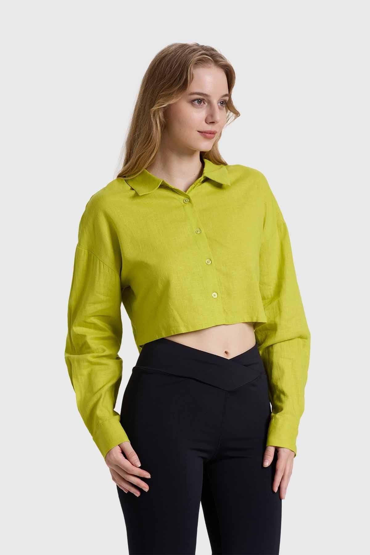 Blusa Mujer Cropped Verde-1