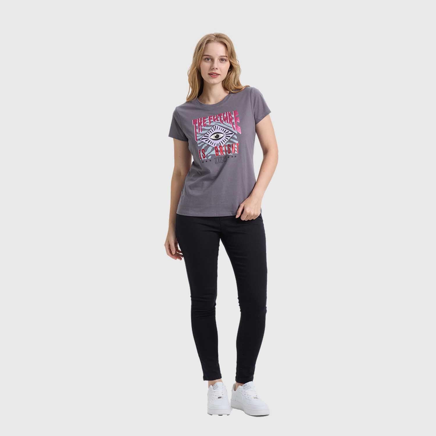 Polera Mujer Básica Print Gris I Fashions Park-3