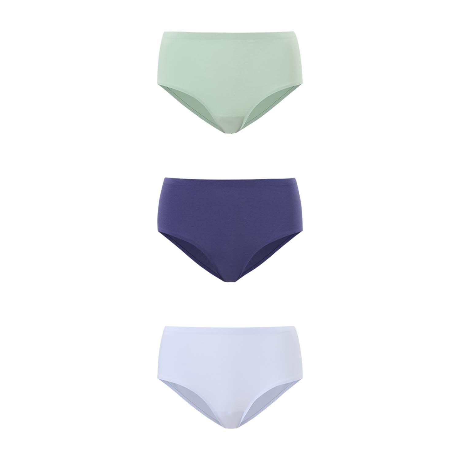 Calzón Mujer Tripack Algodón Liso Azul Oscuro-0