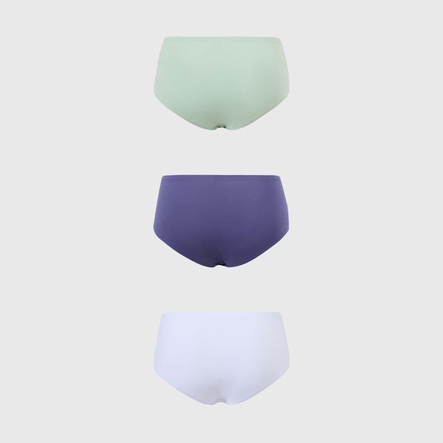 Calzón Mujer Tripack Algodón Liso Azul Oscuro-1