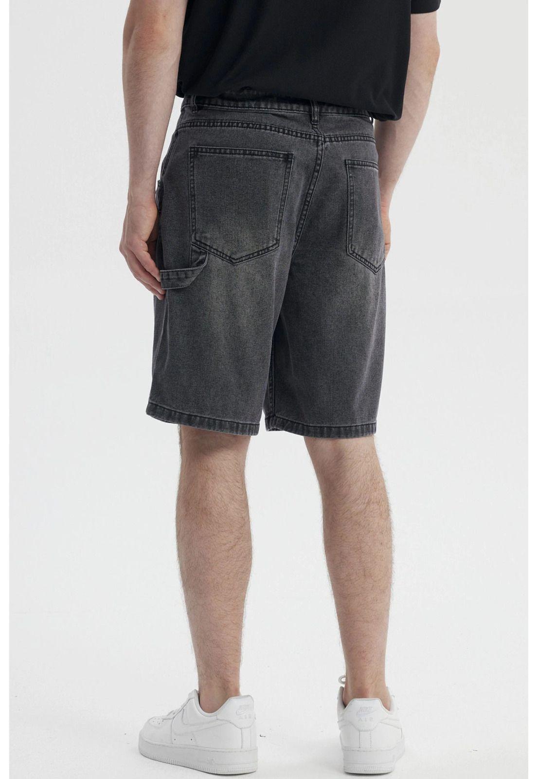 Bermuda Hombre Parche Carpintero Negro-2