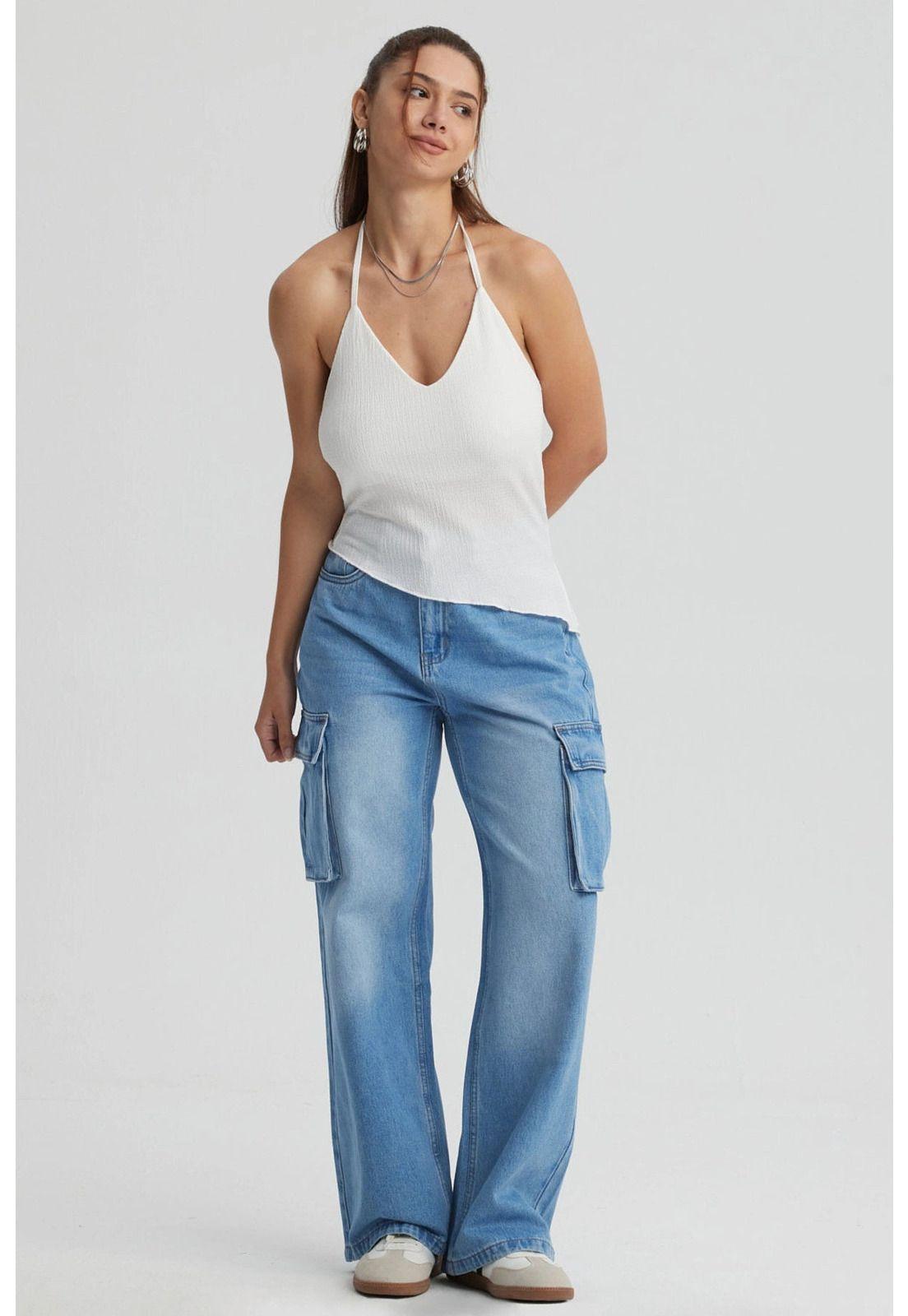 Peto Mujer Basta Asimétrica Blanco-3