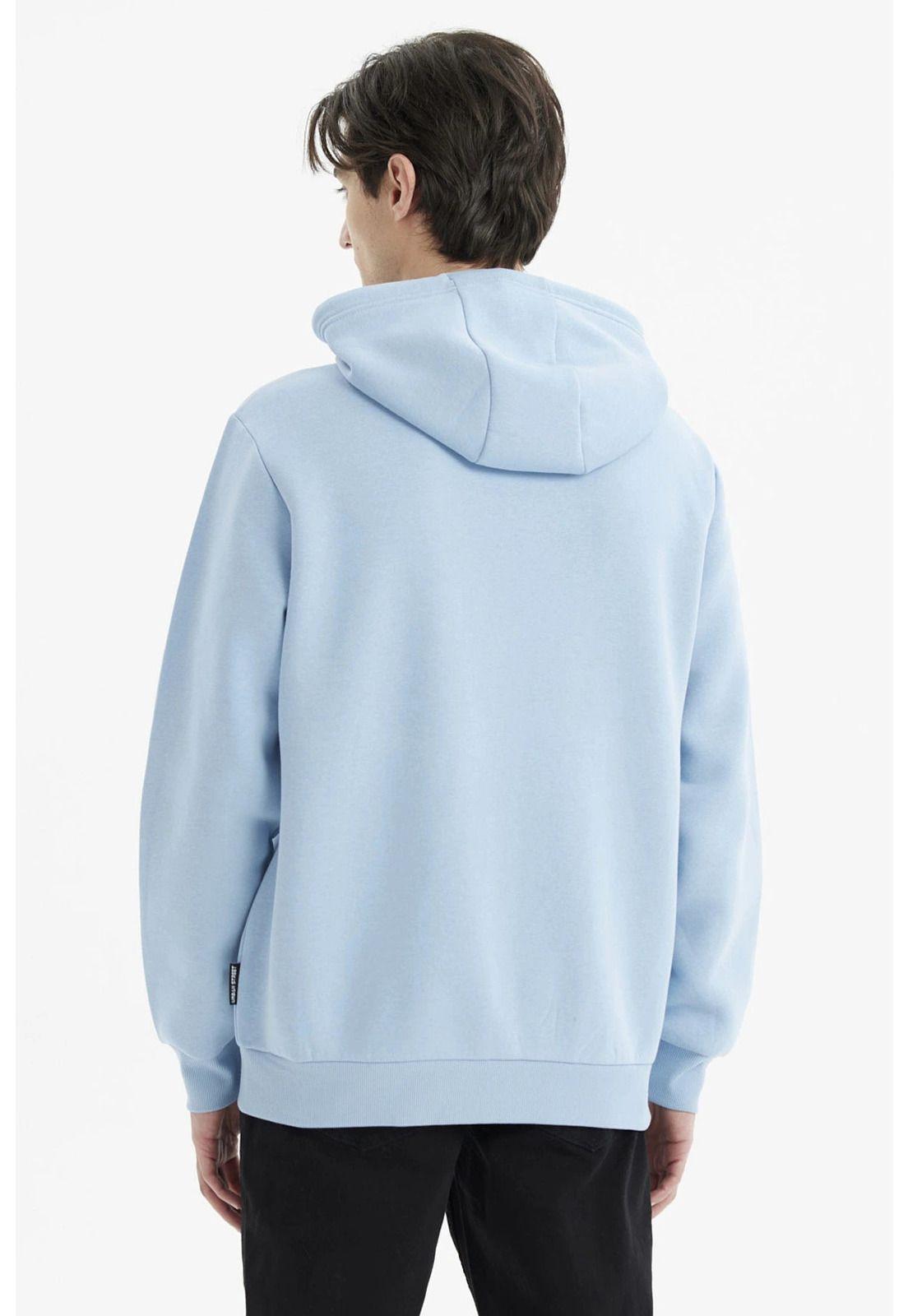 Polerón Hombre Full Zipper Basico Celeste Oscuro-2