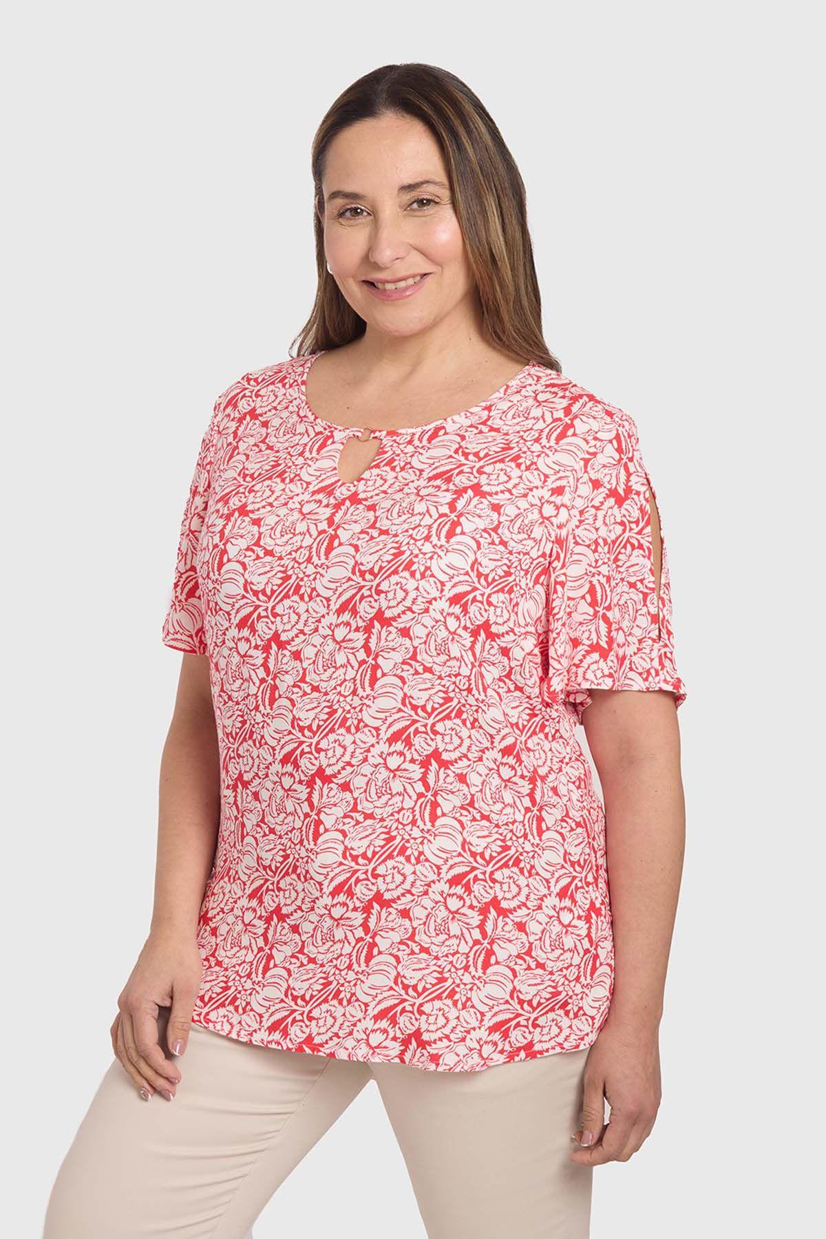 Blusa Mujer Estampada Crudo-1