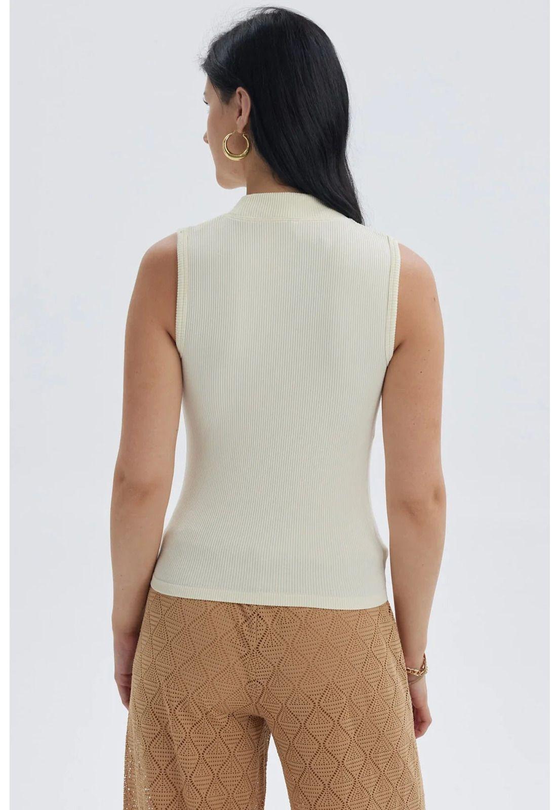 Polera Mujer Rib Crema-2