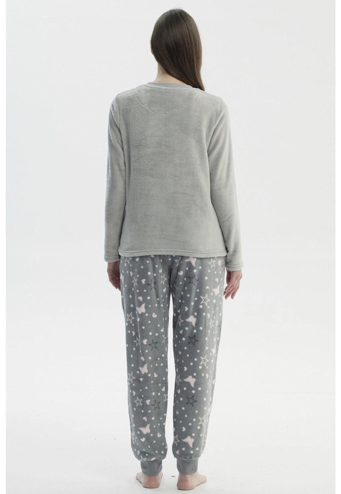 Pijama Mujer Polera Y Pantalón Gris - ll-2