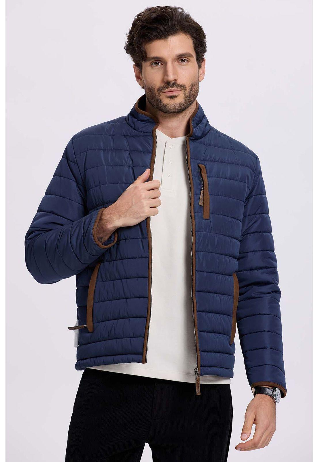 Parka Hombre Borde Antelina Azul-0