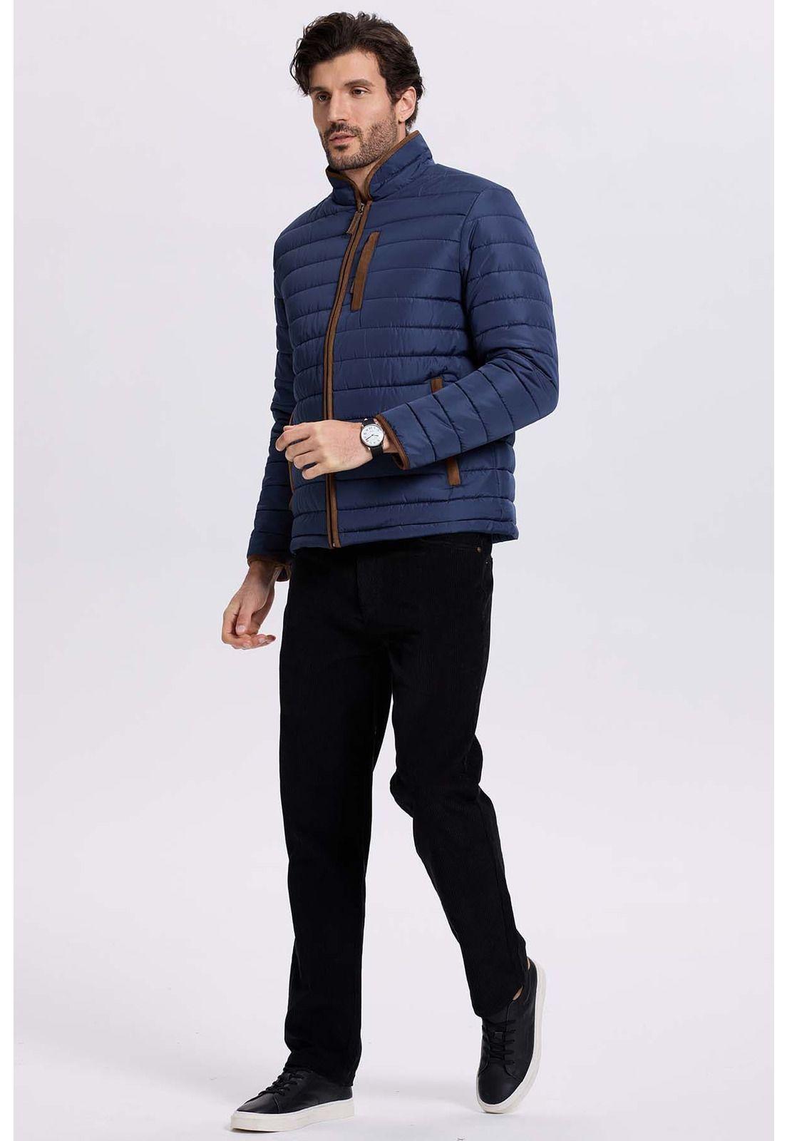 Parka Hombre Borde Antelina Azul-3