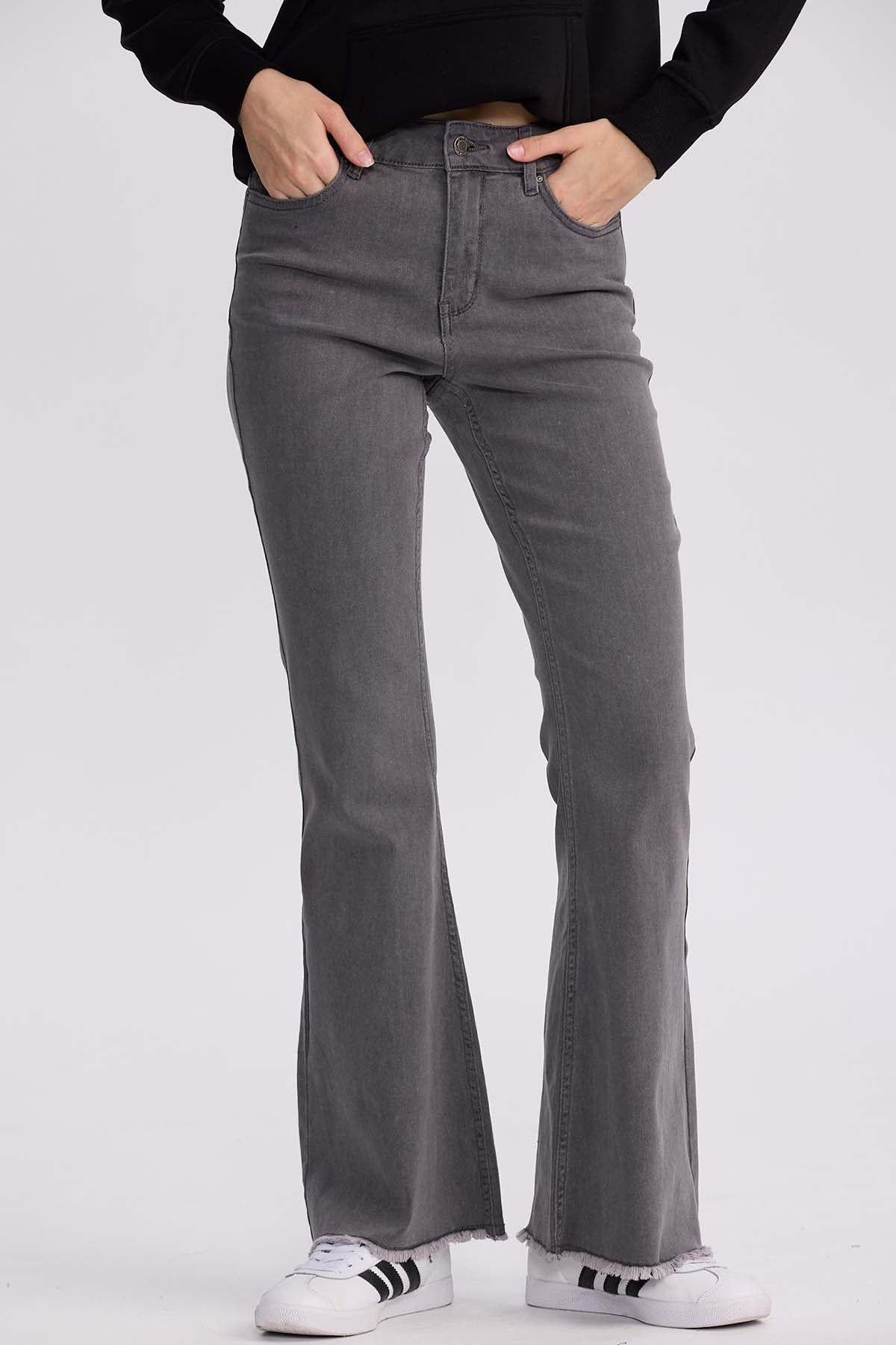 Jeans Mujer Flare Monse Gris-1