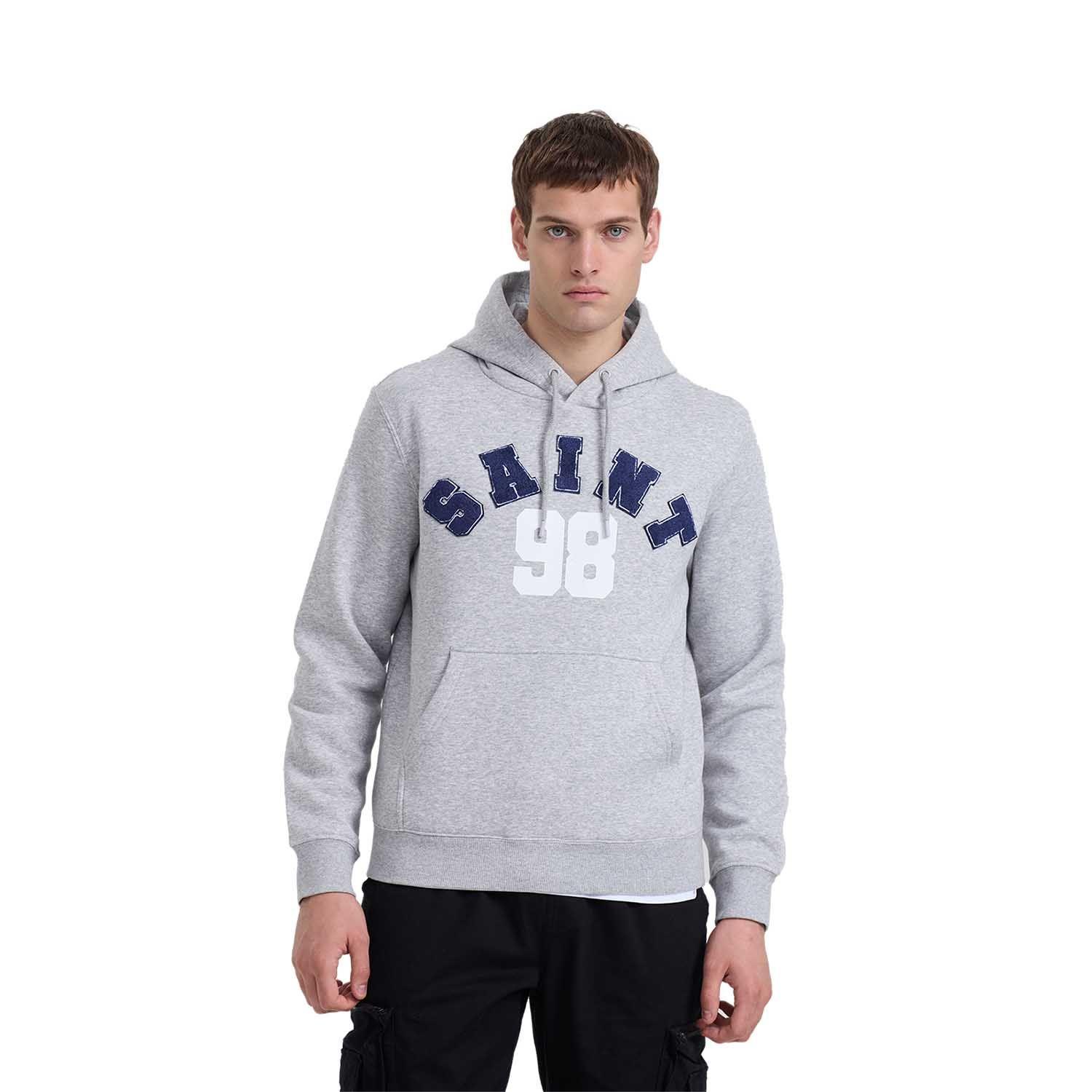 Polerón Hombre Hoodie Print Gris Melange Fashion's Park-0