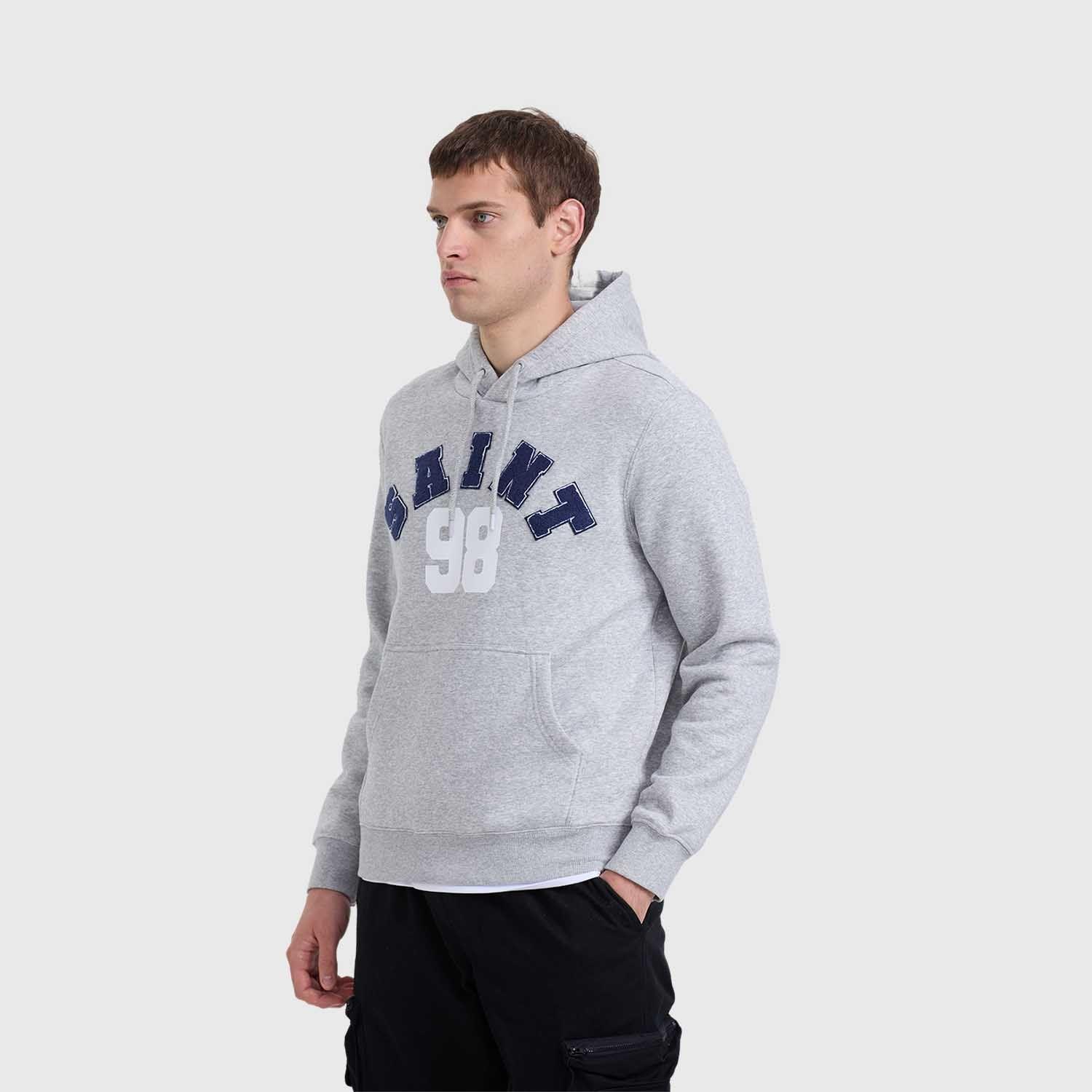 Polerón Hombre Hoodie Print Gris Melange Fashion's Park-1