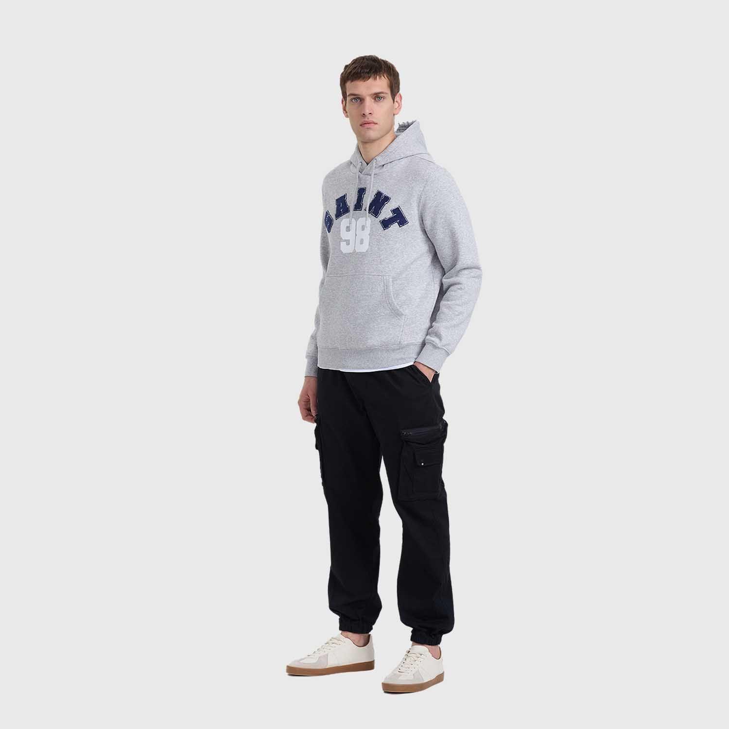 Polerón Hombre Hoodie Print Gris Melange Fashion's Park-3