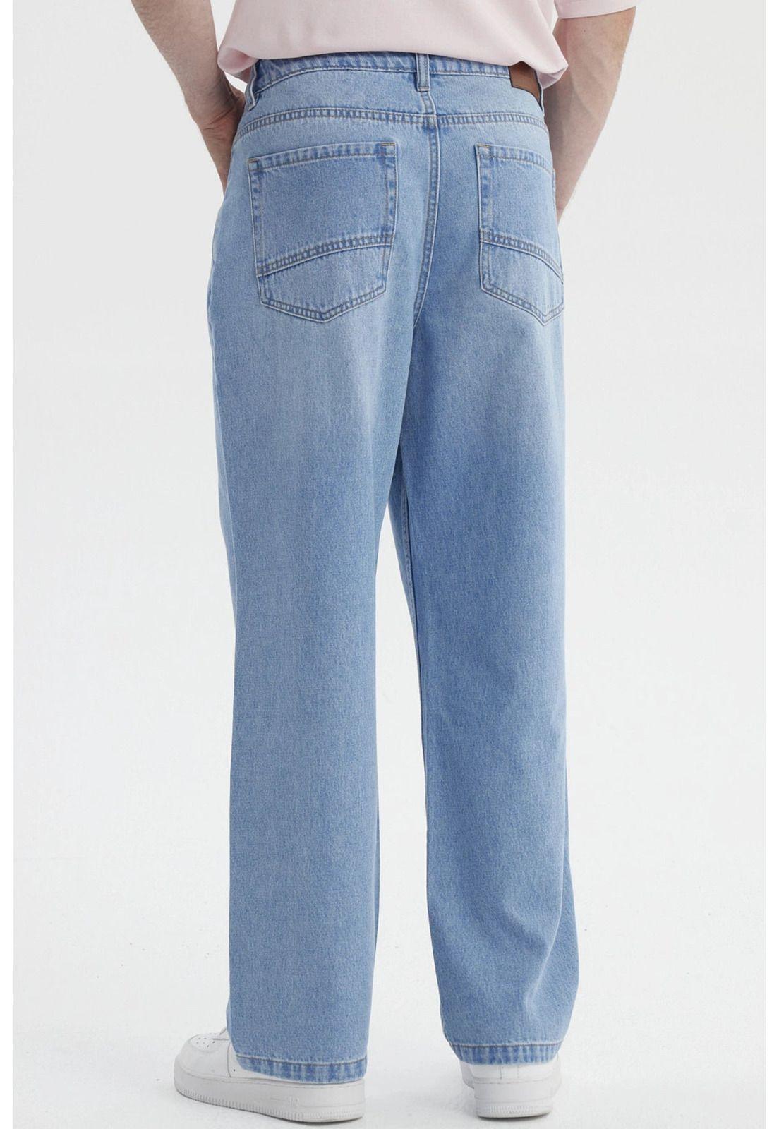 Jeans Hombre Calce Recto Lavado Azul Claro-2