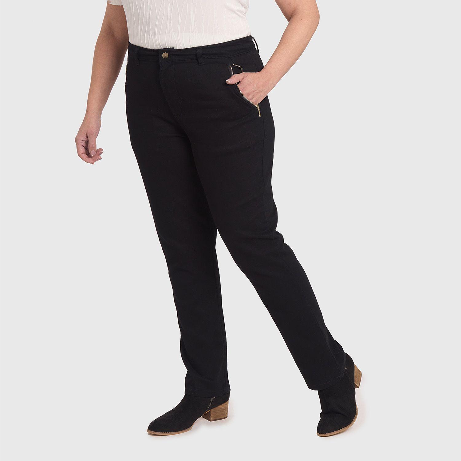 Pantalón Mujer Con Bolsillos Negro Fashion's Park-1