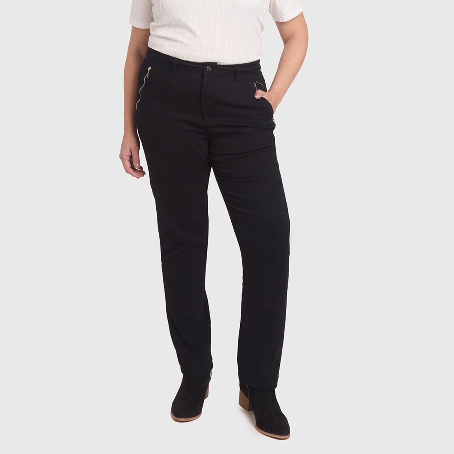 Pantalón Mujer Con Bolsillos Negro Fashion's Park-3