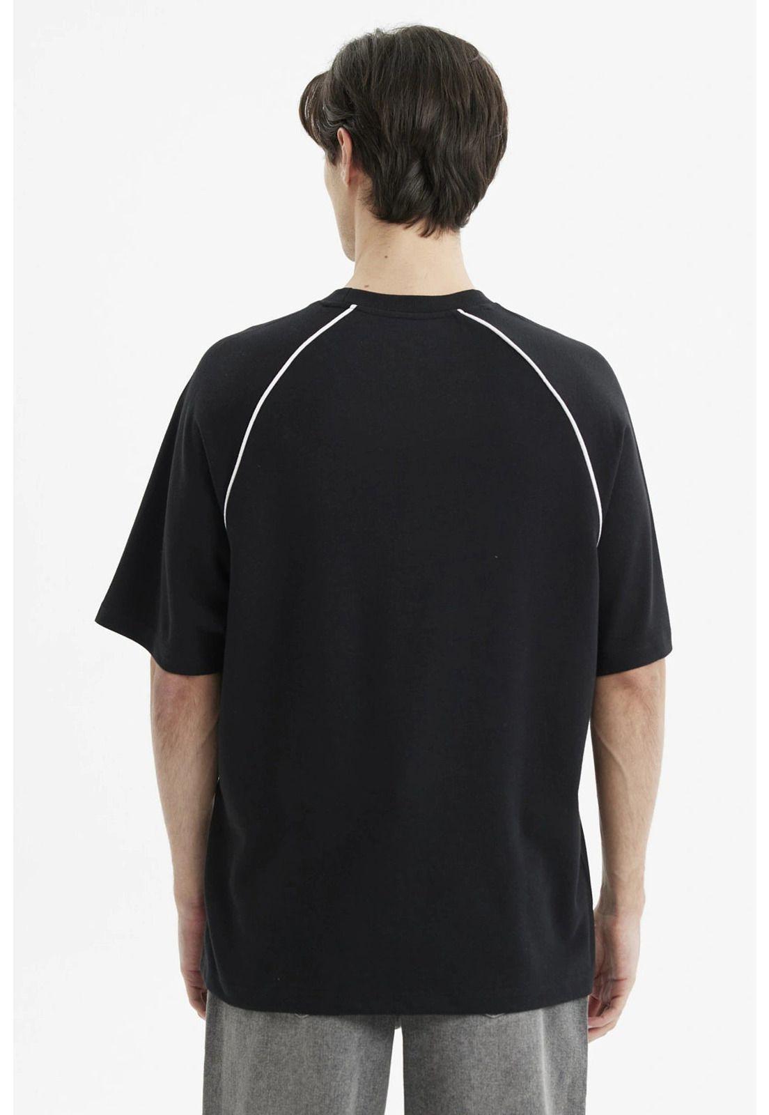 Polera Hombre Oversize Print Negro-2