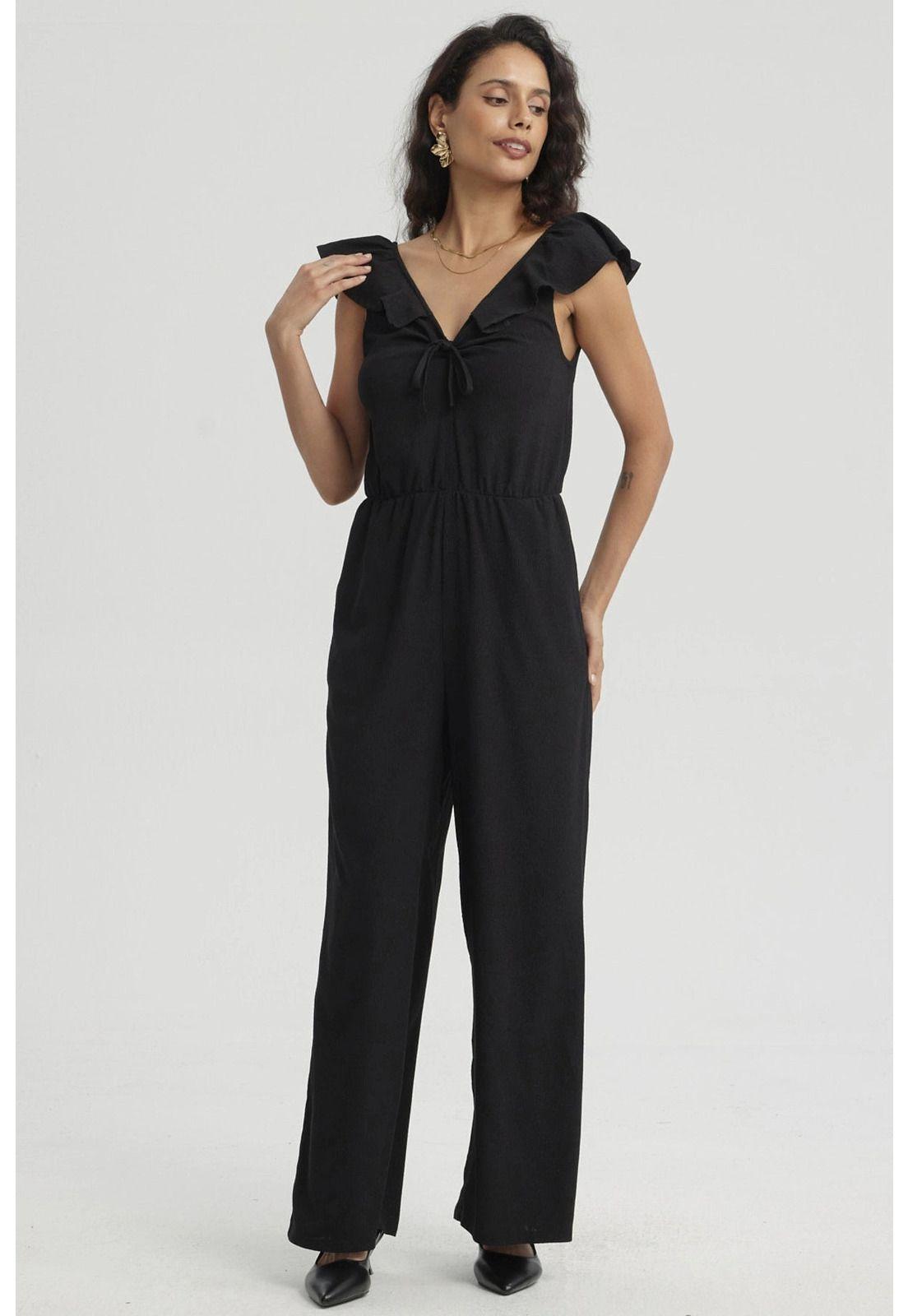 Enteritos Mujer Largo Vuelos Negro-0