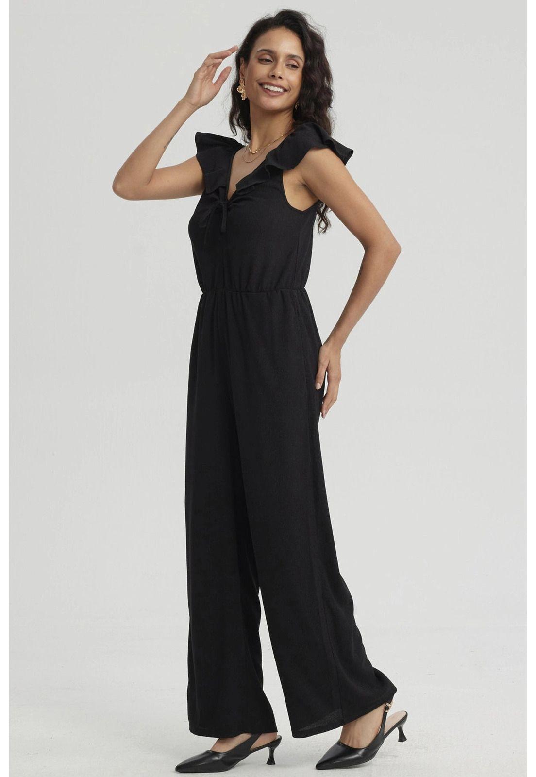 Enteritos Mujer Largo Vuelos Negro-7