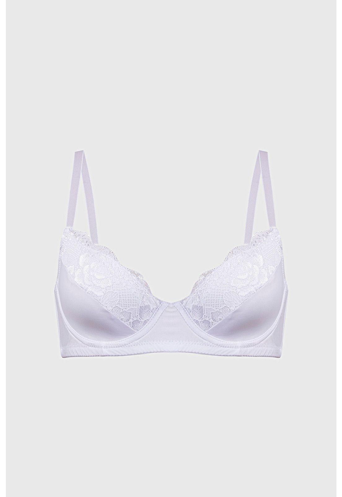 Sostén Mujer Copa Soft Encaje Superior Blanco-0