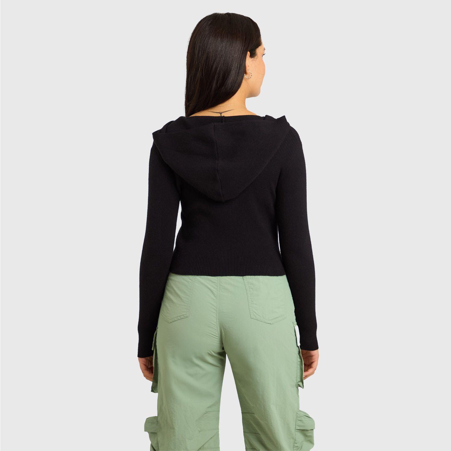 Sweater Mujer Zipper Negro Fashion's Park-2