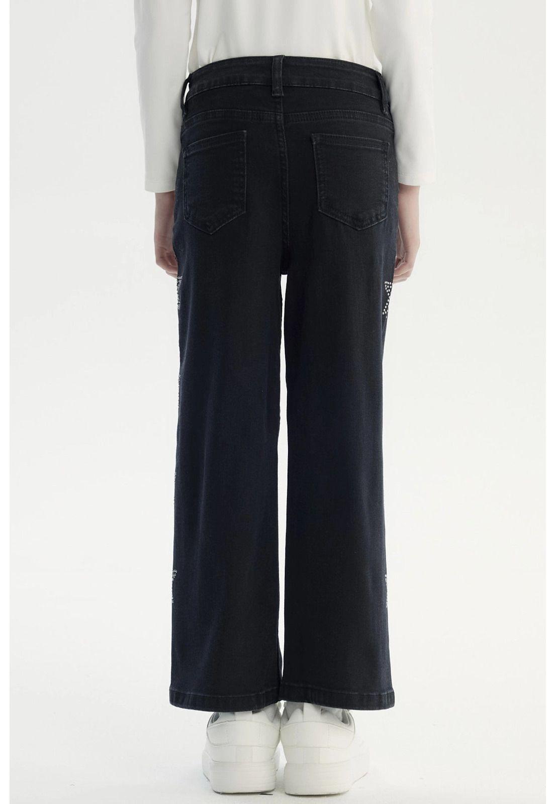 Jeans Niña Wide Leg Negro - lV-2