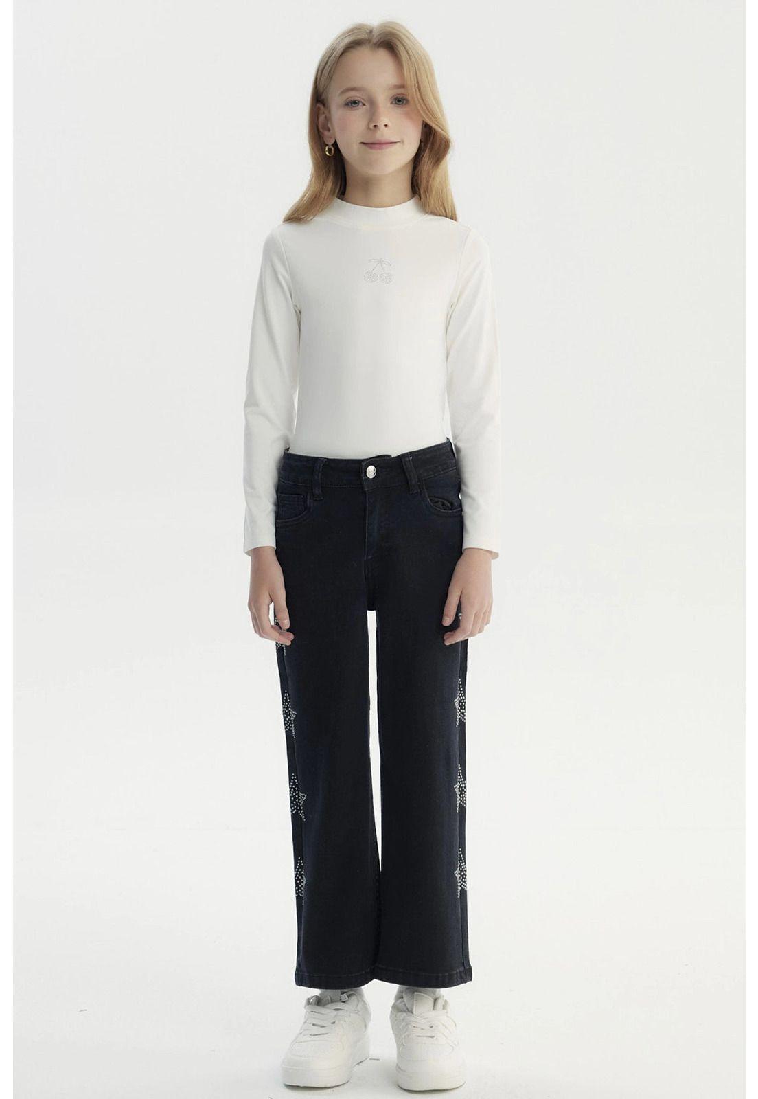 Jeans Niña Wide Leg Negro - lV-3