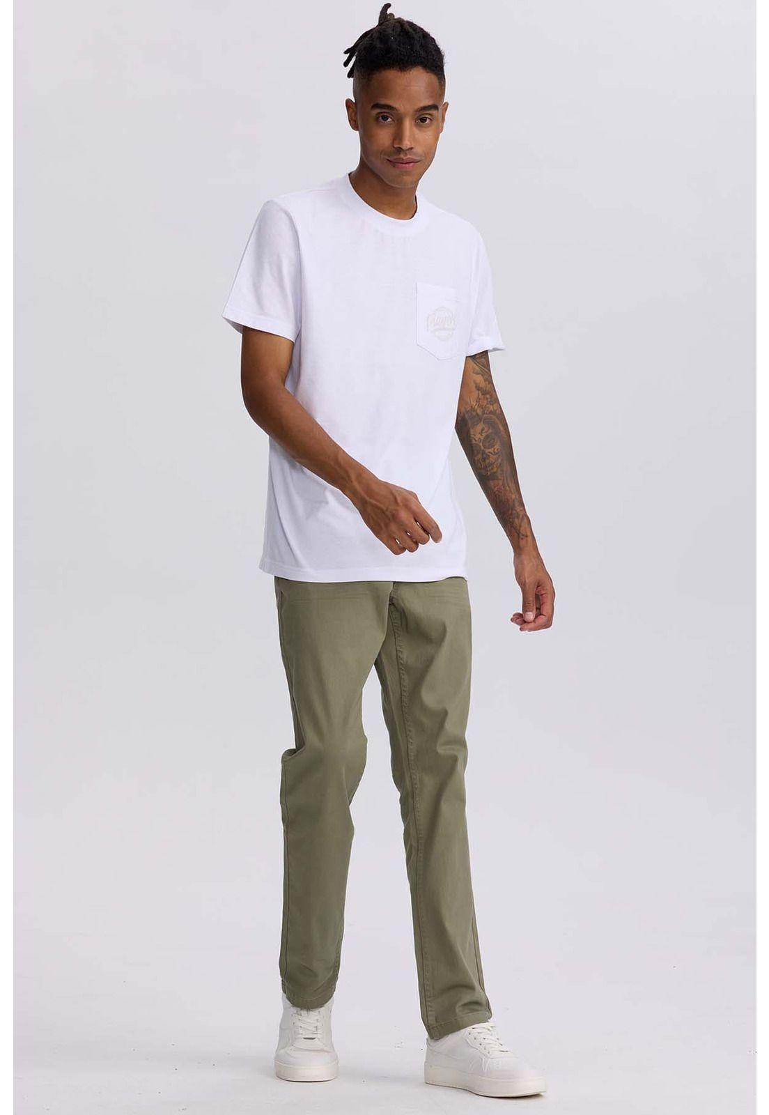 Jeans Hombre Slim Color Verde Militar-3