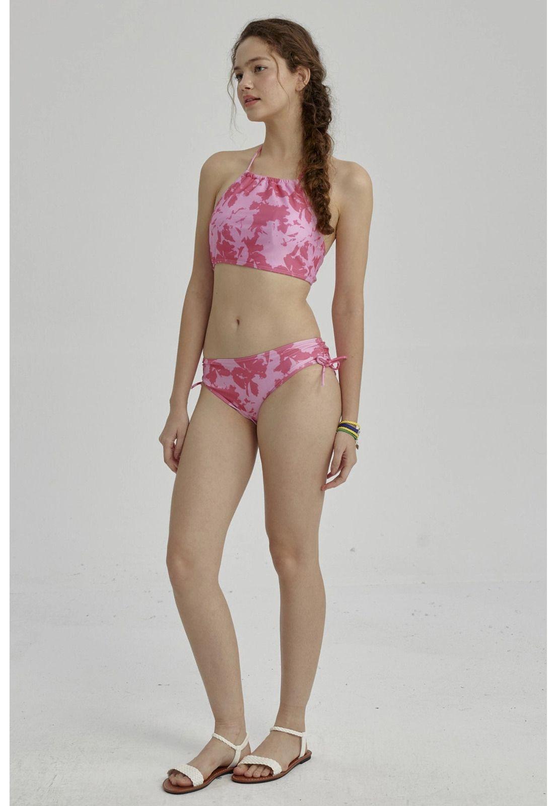 Traje de Baño Niña Básico Fucsia-3