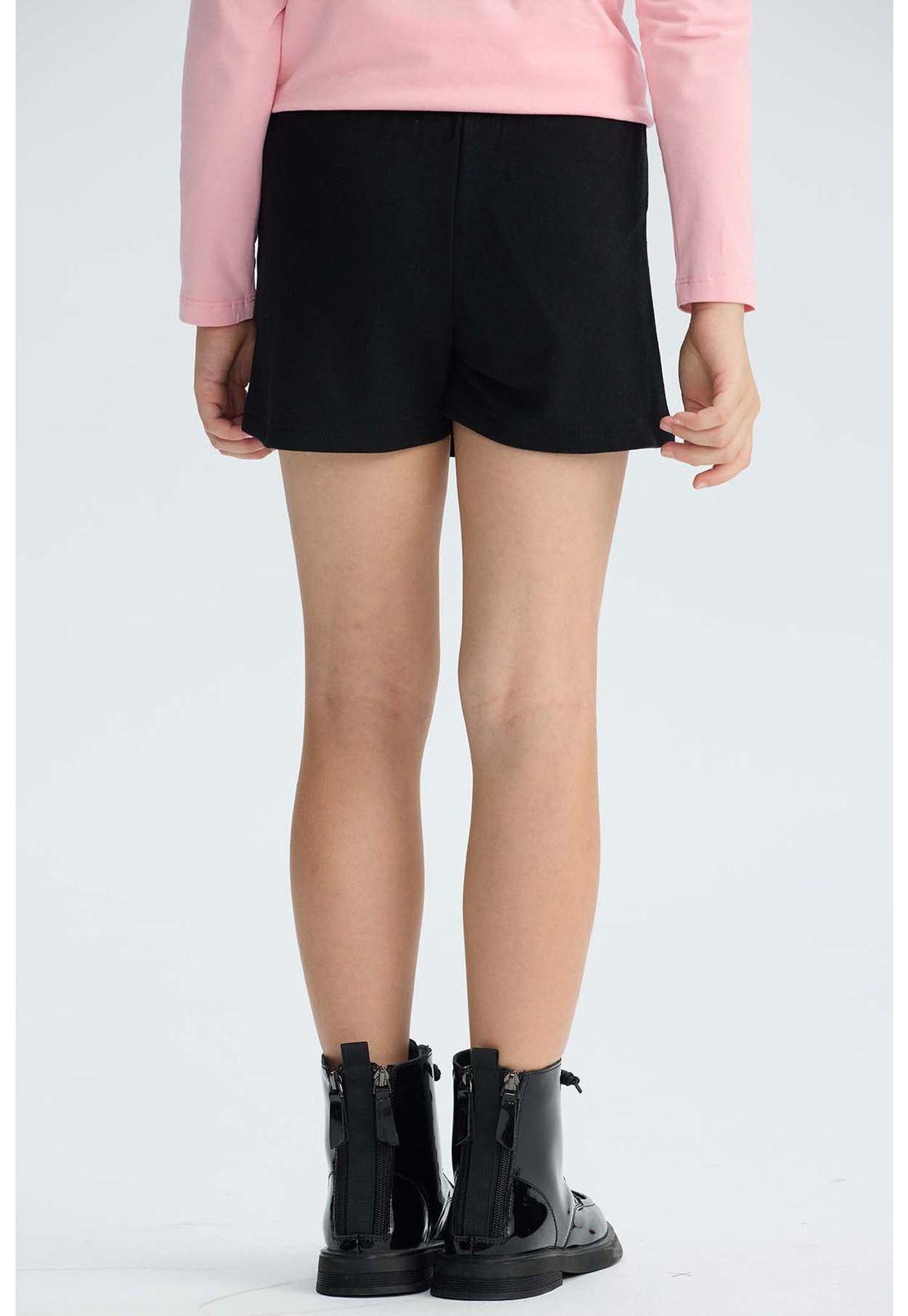 Falda Niña Tipo Short Tableada Negro-2