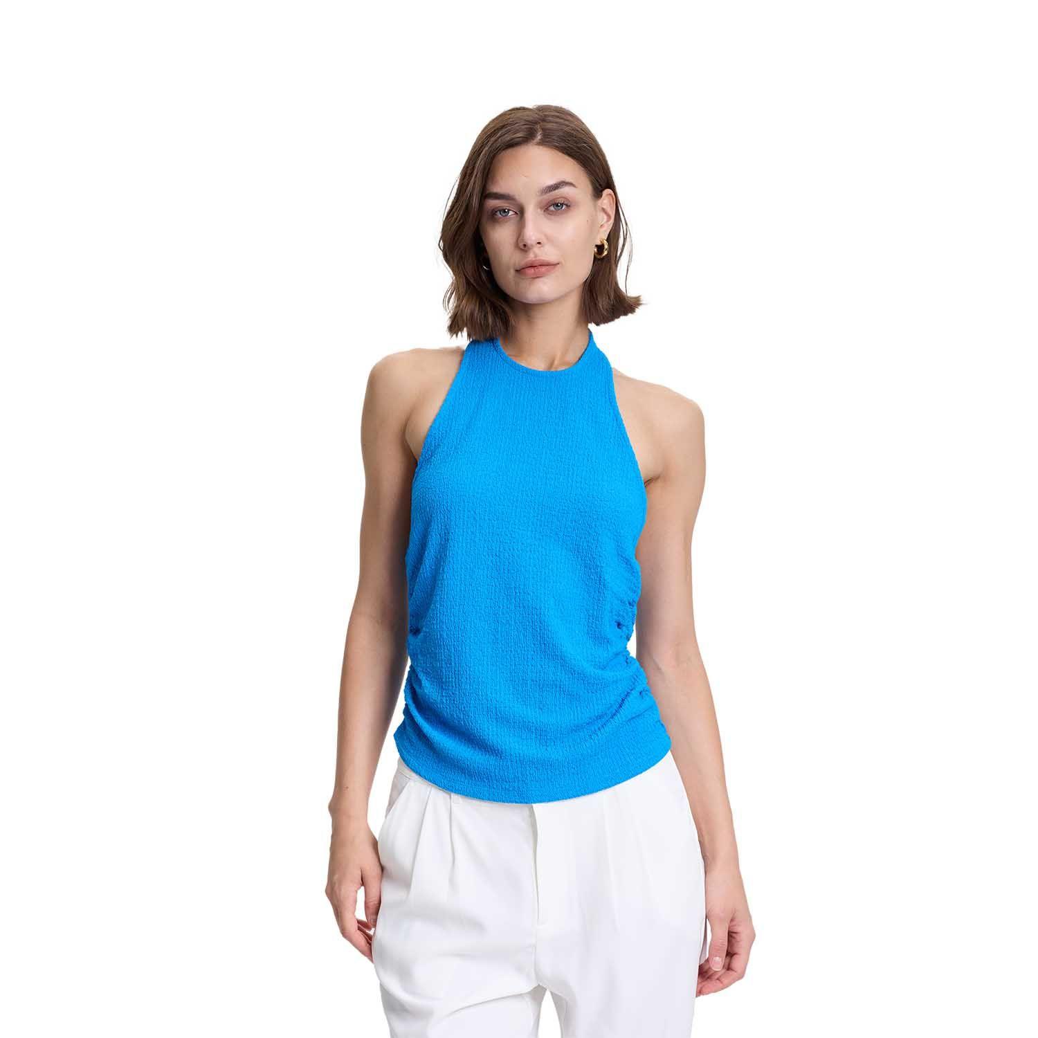 Polera Mujer Texturizada Azulino Claro Fashions Park-0