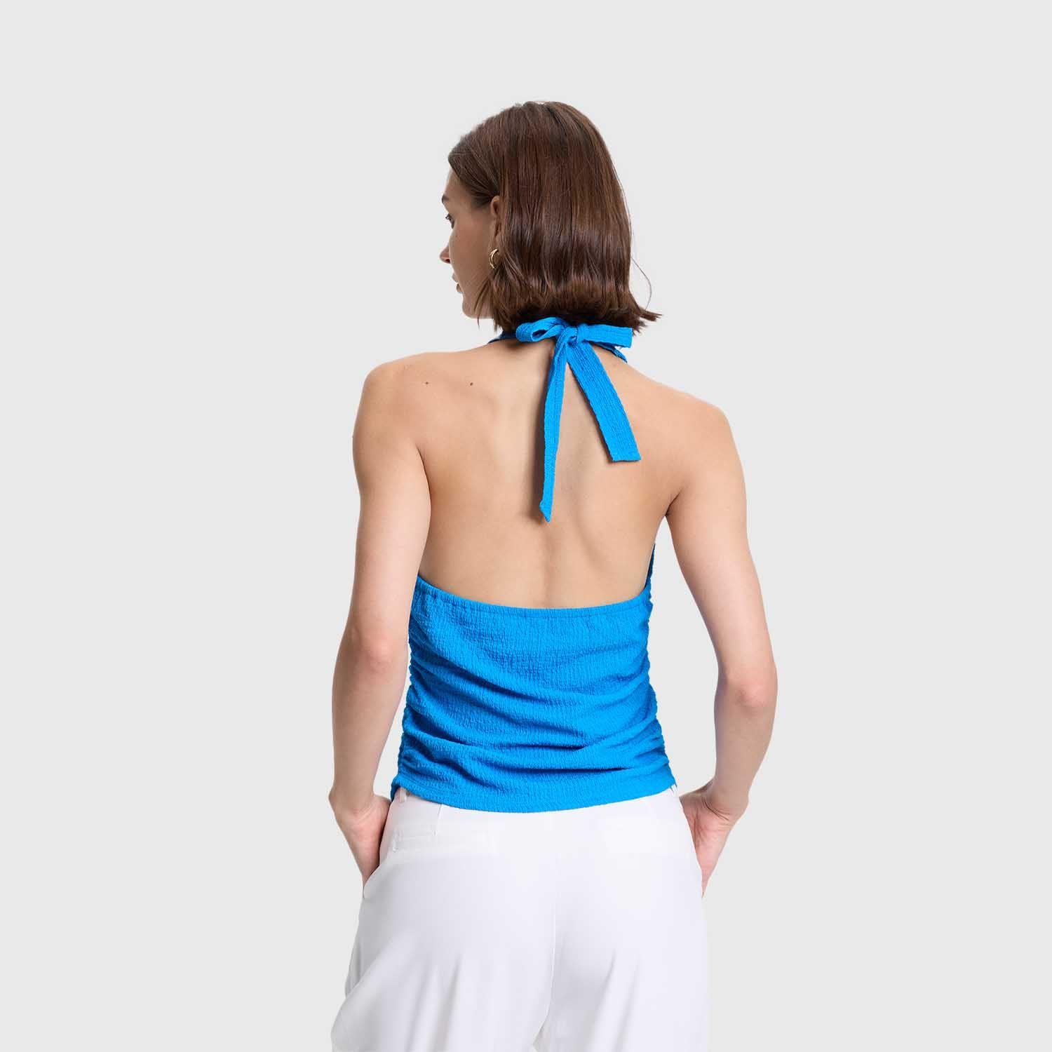 Polera Mujer Texturizada Azulino Claro Fashions Park-2